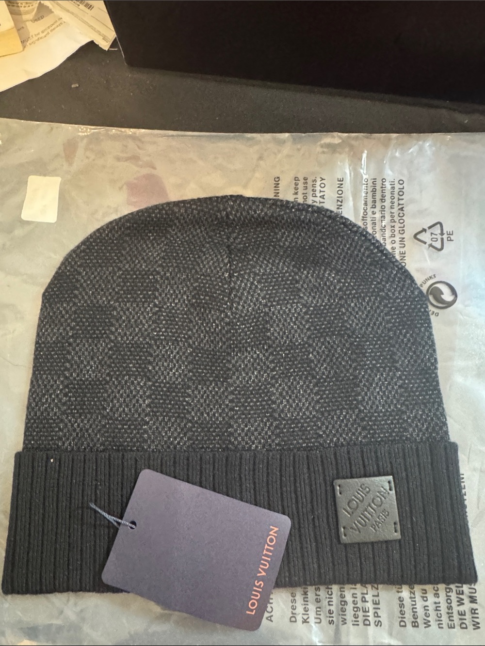 Louis Vuitton Men's Gray Monogram Beanie